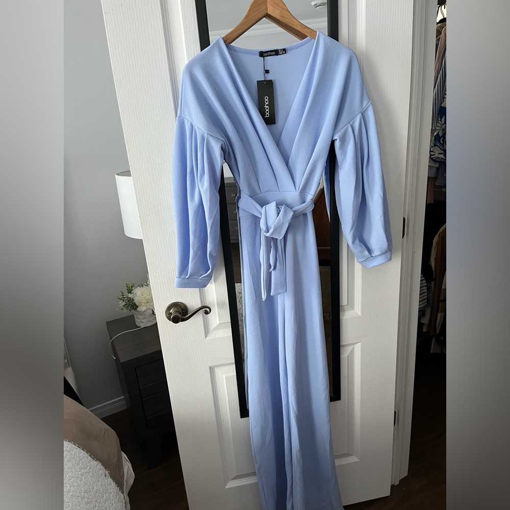 Boohoo blue jumpsuit